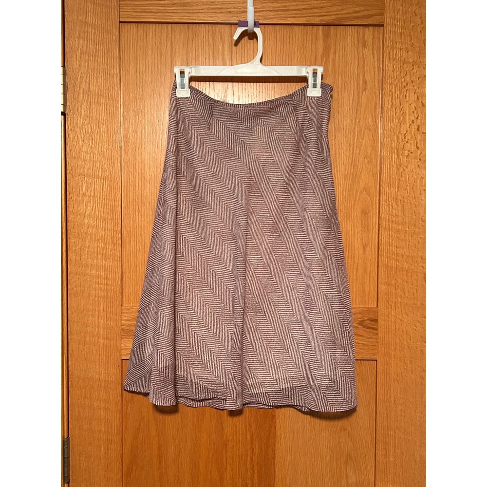 NEW Jaclyn Smith Mauve Pink Chevron Herringbone A-Line Midi Skirt Size 6 Small